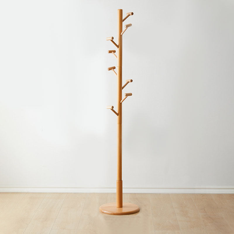 Modern Coat Hanger Wood Hall Tree Free Standing Coat Rack with Hooks