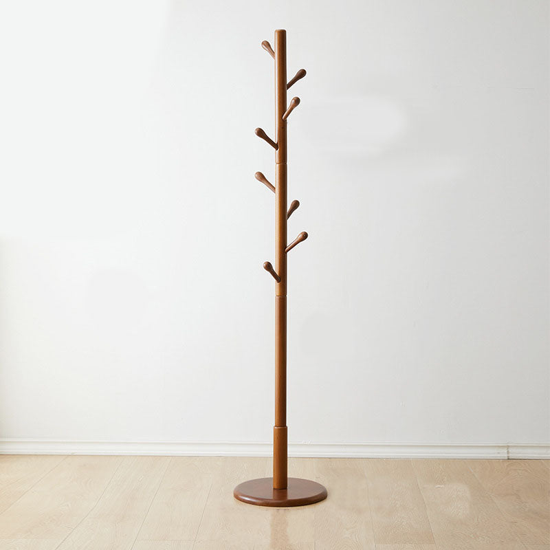 Modern Coat Hanger Wood Hall Tree Free Standing Coat Rack with Hooks