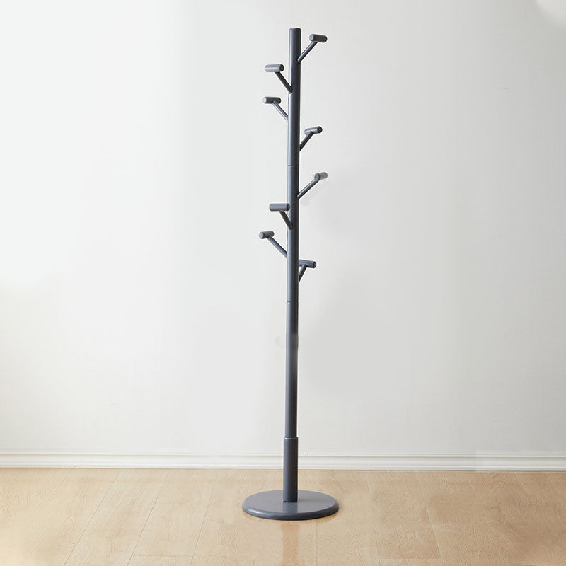 Modern Coat Hanger Wood Hall Tree Free Standing Coat Rack with Hooks