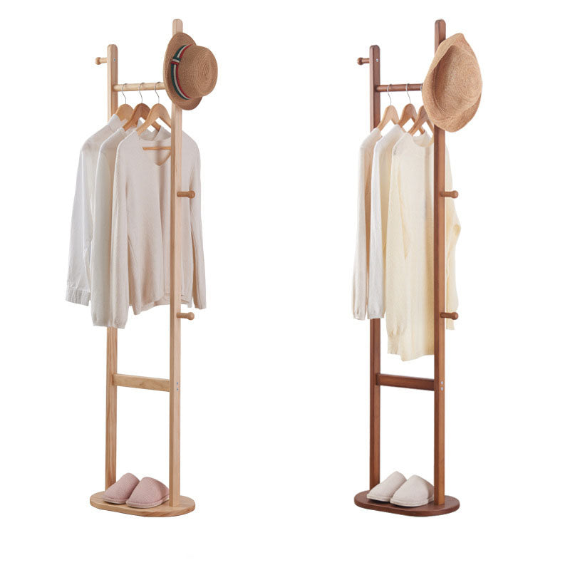 Solid Wood Modern Coat Rack Hooks and Hanging Rail Hallway Coat Hanger