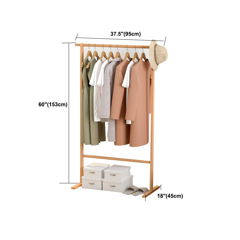 Solid Wood Modern Coat Rack Hooks and Hanging Rail Hallway Coat Hanger