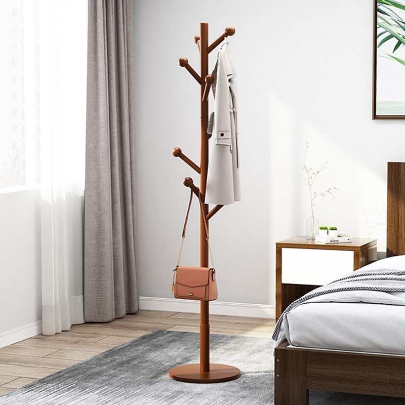 Modern Hall Tree Wood Entryway Kit with Hooks Free Standing Coat Hanger