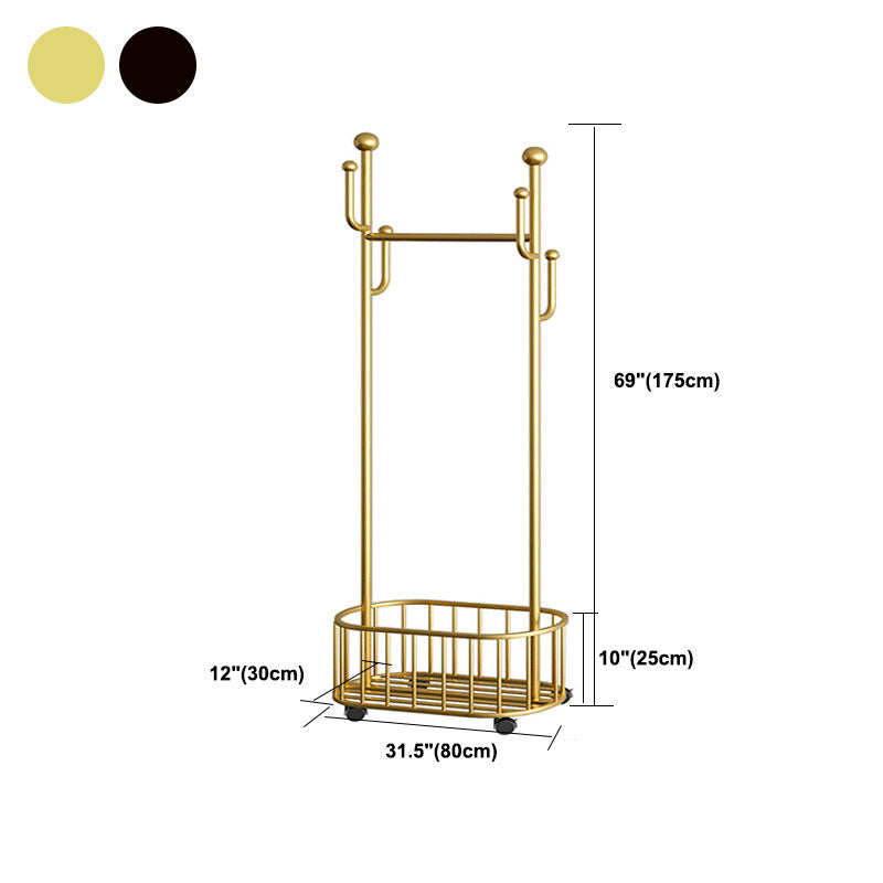 Modern Metal Entry Hall Tree Storage Bench Hooks Free Standing Coat Hanger