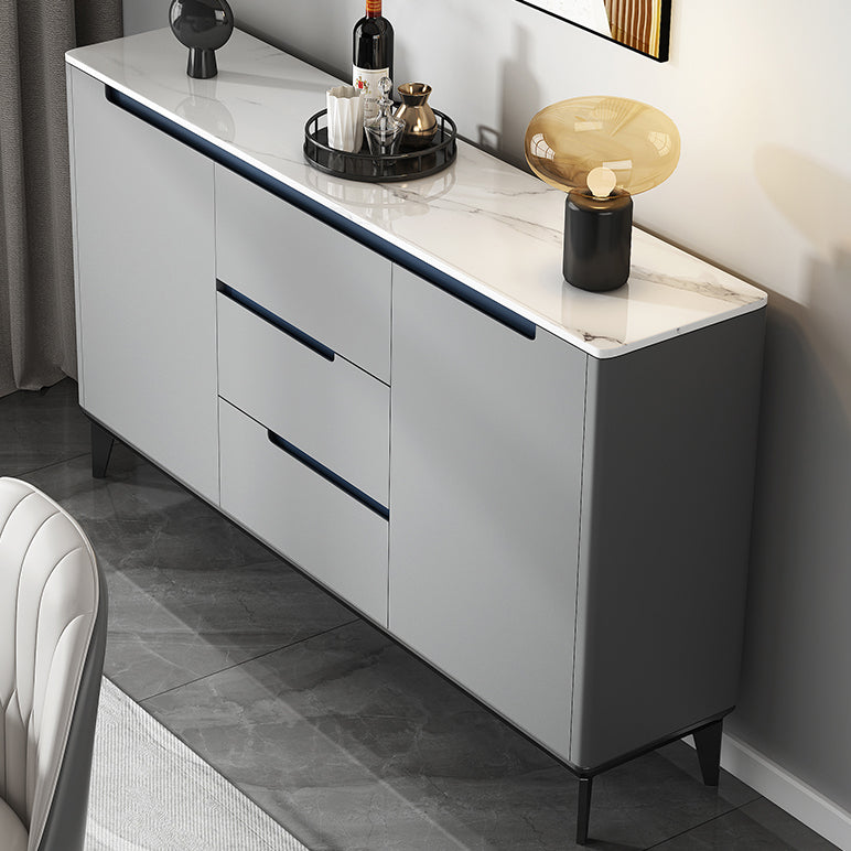 Glam Sideboard Sintered Stone Top Sideboard with 2-door for Living Room