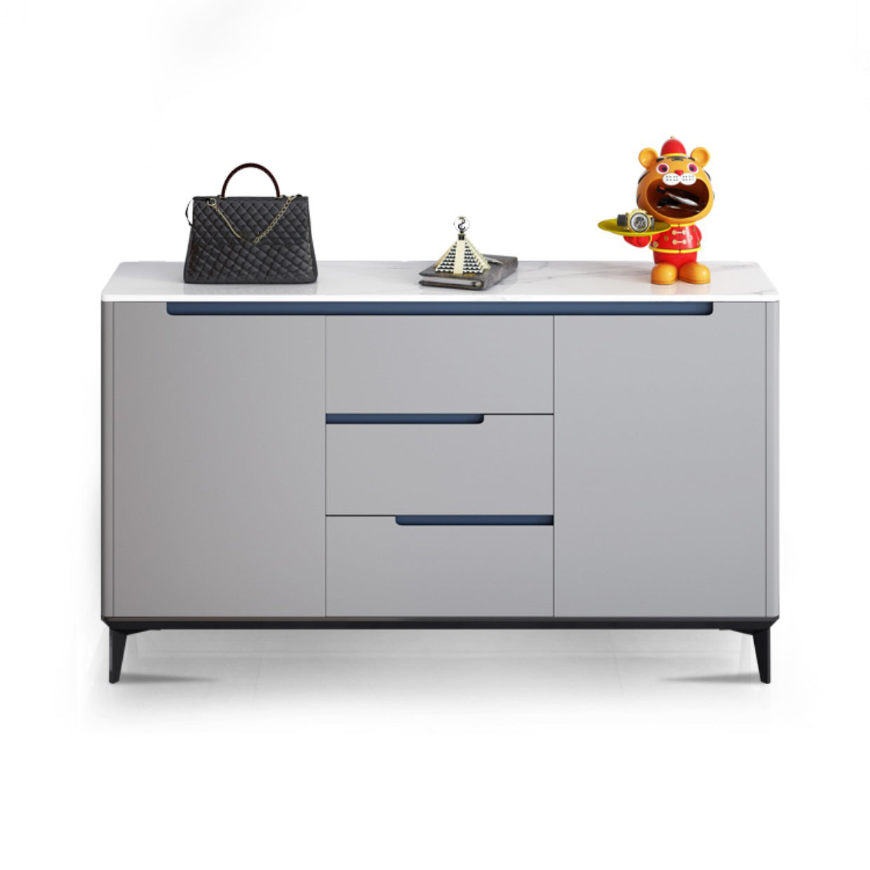 Glam Sideboard Sintered Stone Top Sideboard with 2-door for Living Room