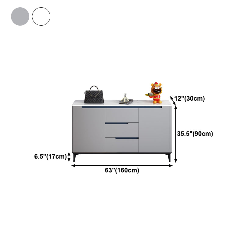 Glam Sideboard Sintered Stone Top Sideboard with 2-door for Living Room