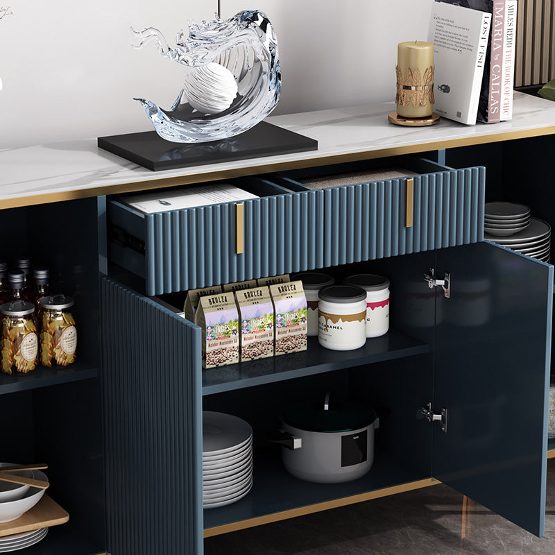 Glam Style Sideboard Sintered Stone Top with Door Dining Sideboard