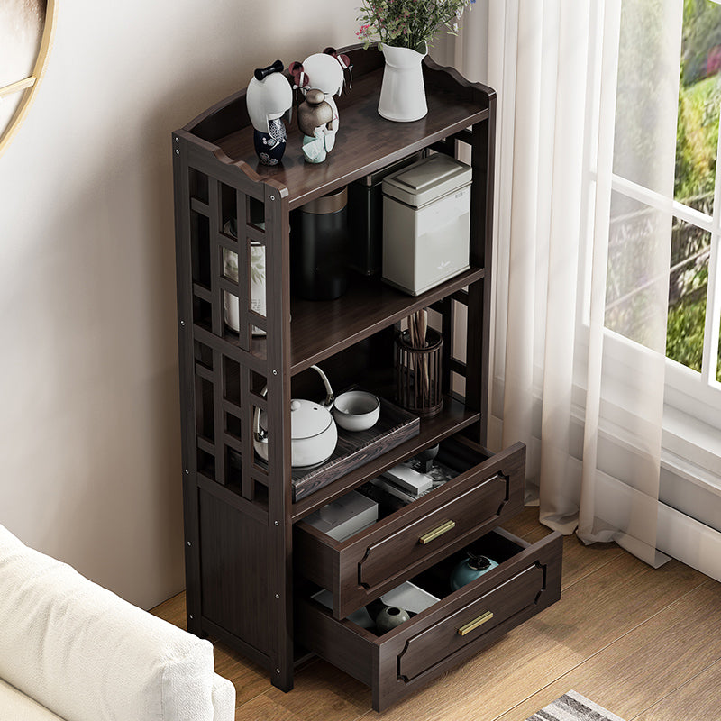 Modern Style Sideboard Brown Wood with Drawer for Living Room