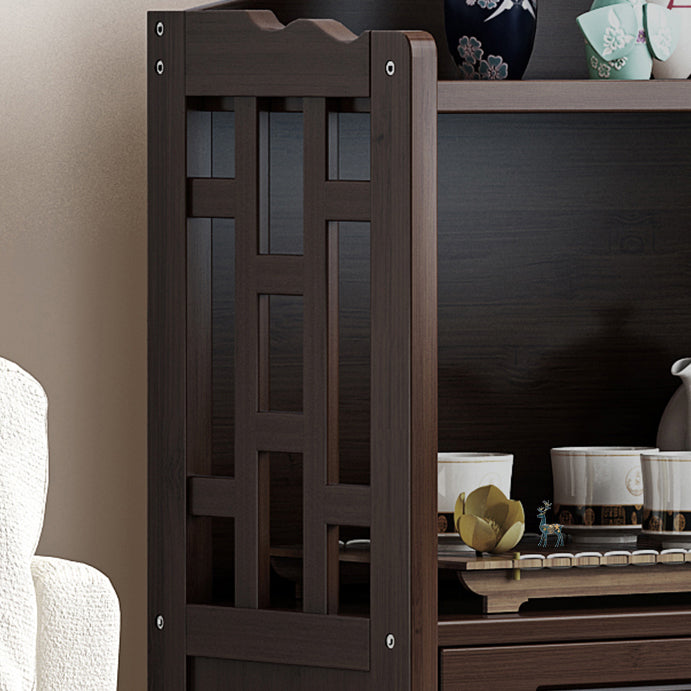 Modern Style Sideboard Brown Wood with Drawer for Living Room