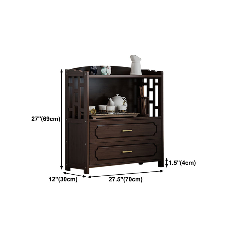 Modern Style Sideboard Brown Wood with Drawer for Living Room