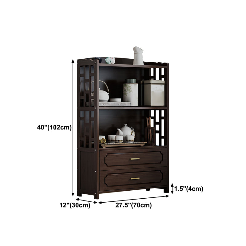 Modern Style Sideboard Brown Wood with Drawer for Living Room