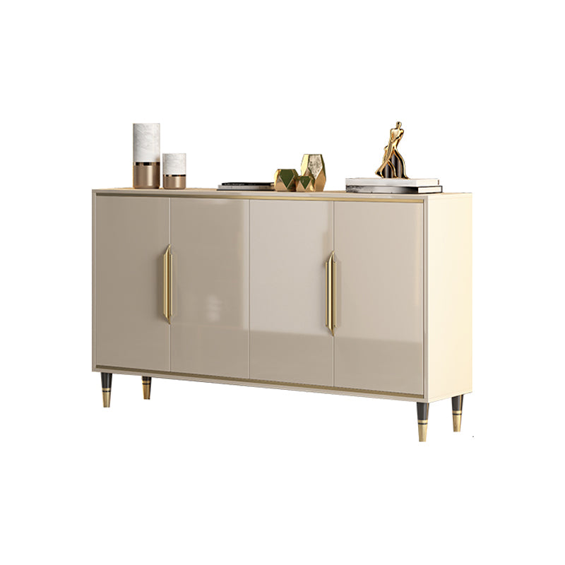 Glam Sideboard in Beige Wood Sideboard with Door for Living Room