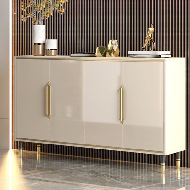 Glam Sideboard in Beige Wood Sideboard with Door for Living Room