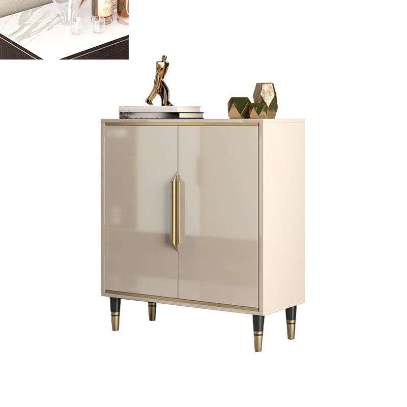 Glam Sideboard in Beige Wood Sideboard with Door for Living Room