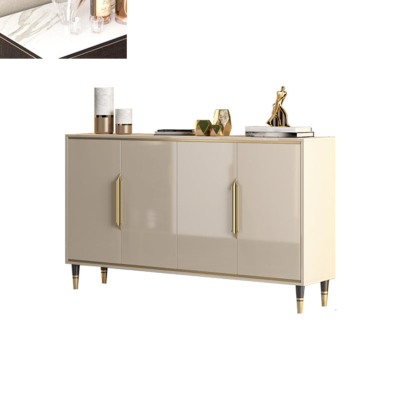 Glam Sideboard in Beige Wood Sideboard with Door for Living Room