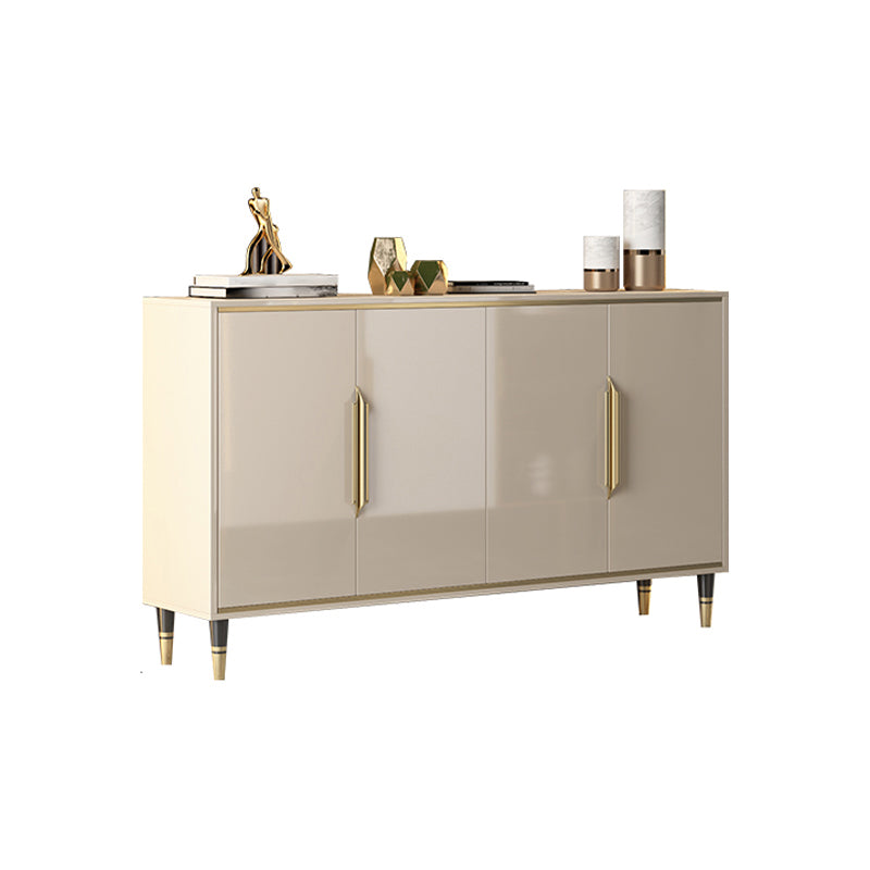 Glam Sideboard in Beige Wood Sideboard with Door for Living Room