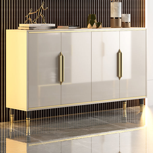 Glam Sideboard in Beige Wood Sideboard with Door for Living Room