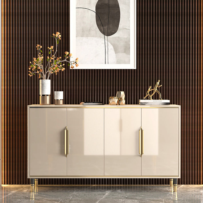 Glam Sideboard in Beige Wood Sideboard with Door for Living Room