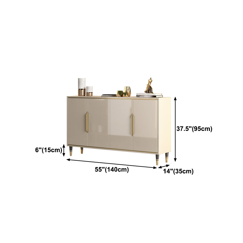 Glam Sideboard in Beige Wood Sideboard with Door for Living Room