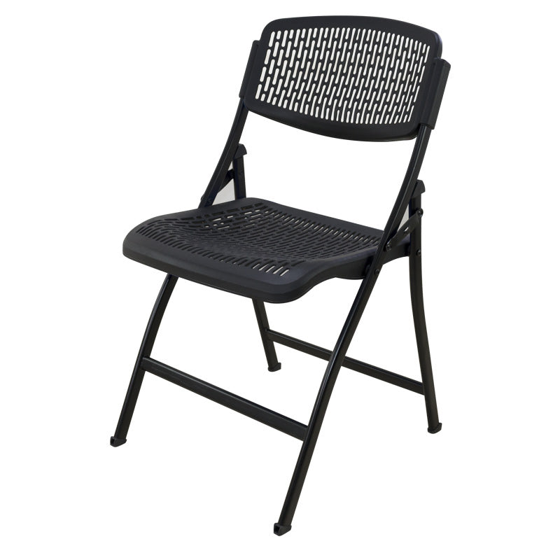 Contemporary Iron Frame Conference Chair Folding Plastic Armless Chair