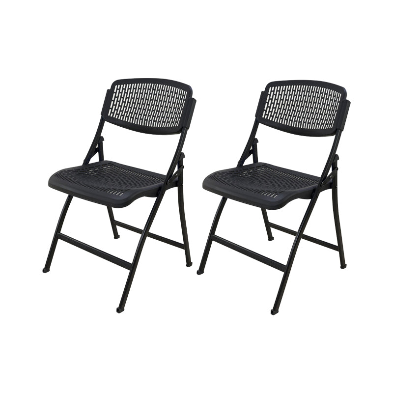 Contemporary Iron Frame Conference Chair Folding Plastic Armless Chair