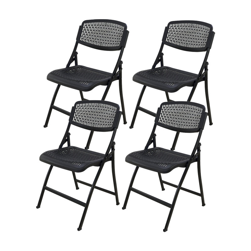 Contemporary Iron Frame Conference Chair Folding Plastic Armless Chair