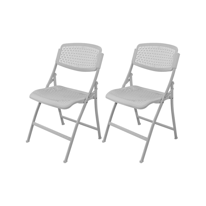 Contemporary Iron Frame Conference Chair Folding Plastic Armless Chair