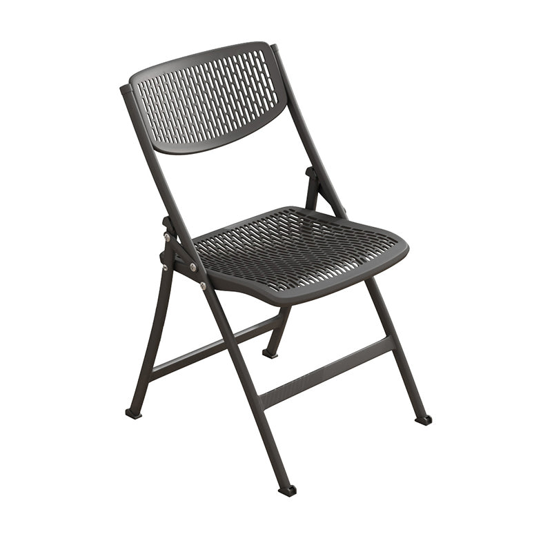 Contemporary Iron Frame Conference Chair Folding Plastic Armless Chair