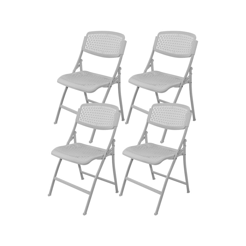 Contemporary Iron Frame Conference Chair Folding Plastic Armless Chair