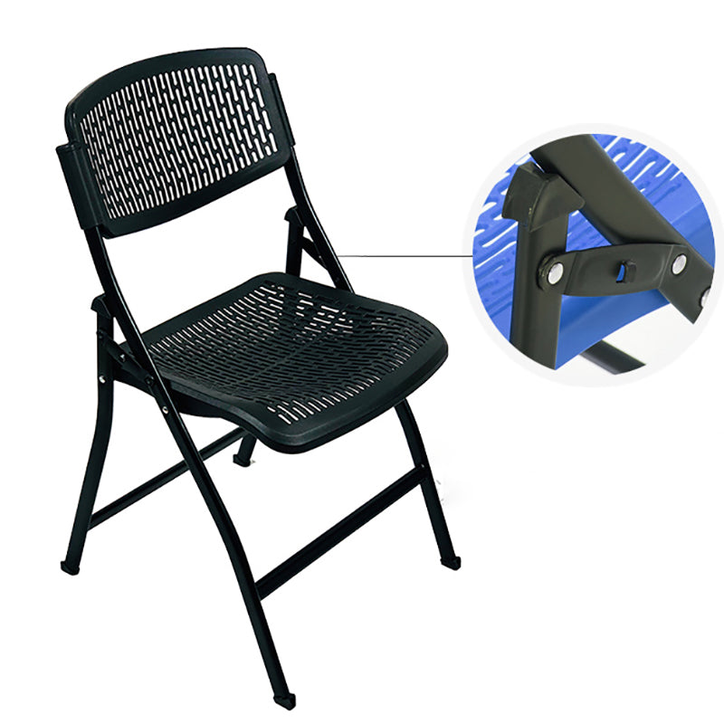 Contemporary Iron Frame Conference Chair Folding Plastic Armless Chair