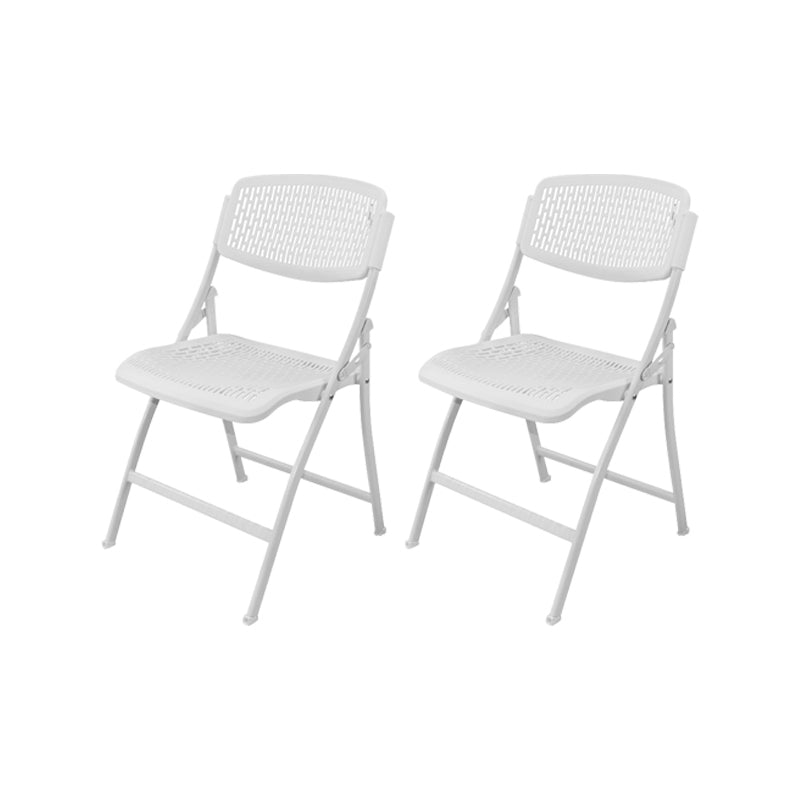 Contemporary Iron Frame Conference Chair Folding Plastic Armless Chair