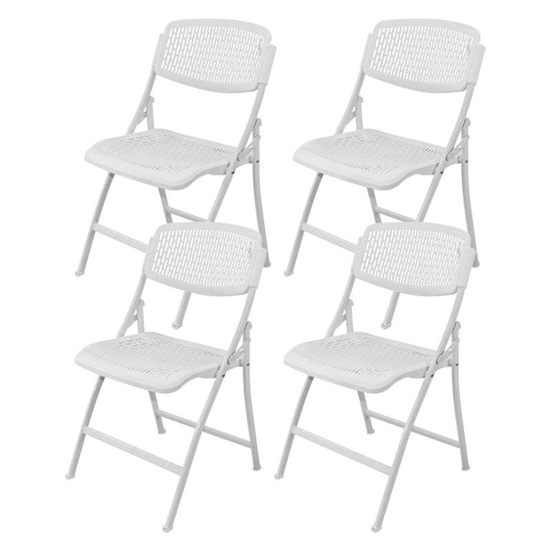 Contemporary Iron Frame Conference Chair Folding Plastic Armless Chair