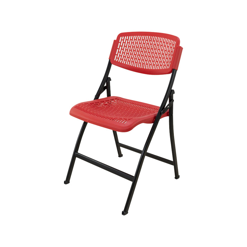 Contemporary Iron Frame Conference Chair Folding Plastic Armless Chair