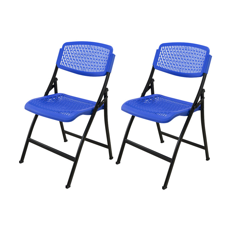 Contemporary Iron Frame Conference Chair Folding Plastic Armless Chair