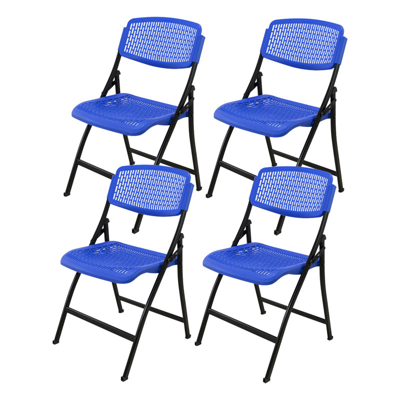 Contemporary Iron Frame Conference Chair Folding Plastic Armless Chair