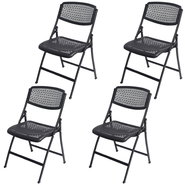 Modern Steel Frame Conference Chair Armless Plastic Back and Seat Chair