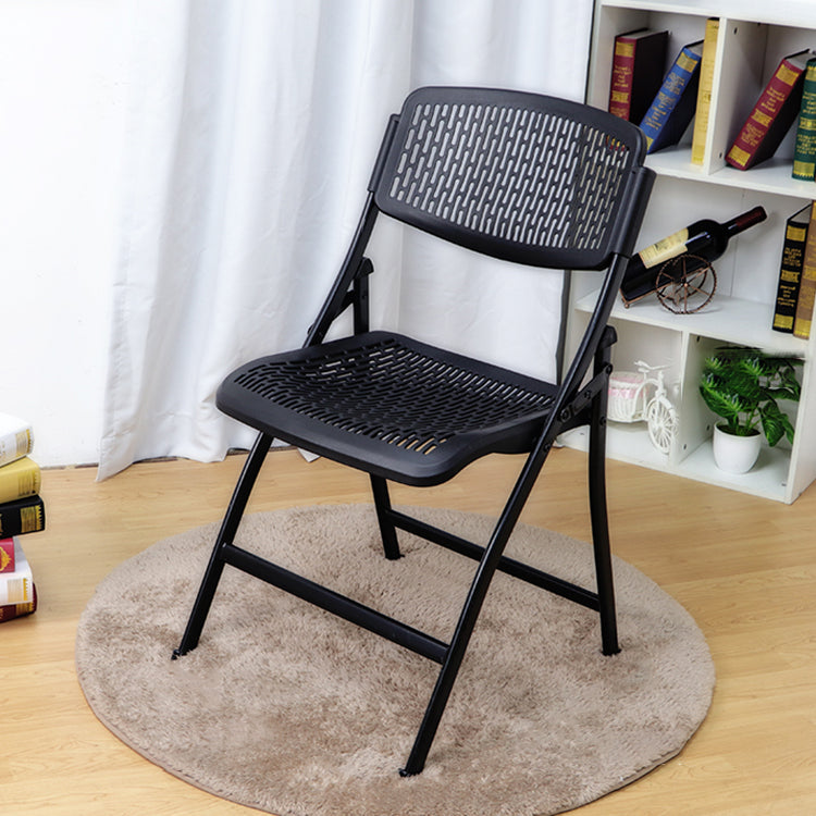 Modern Steel Frame Conference Chair Armless Plastic Back and Seat Chair