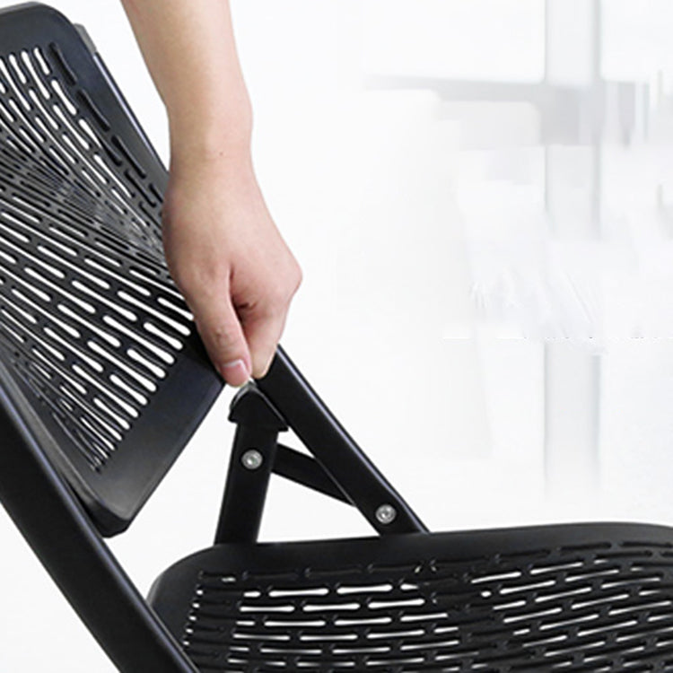 Modern Steel Frame Conference Chair Armless Plastic Back and Seat Chair