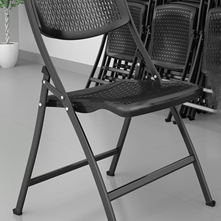 Modern Steel Frame Conference Chair Armless Plastic Back and Seat Chair