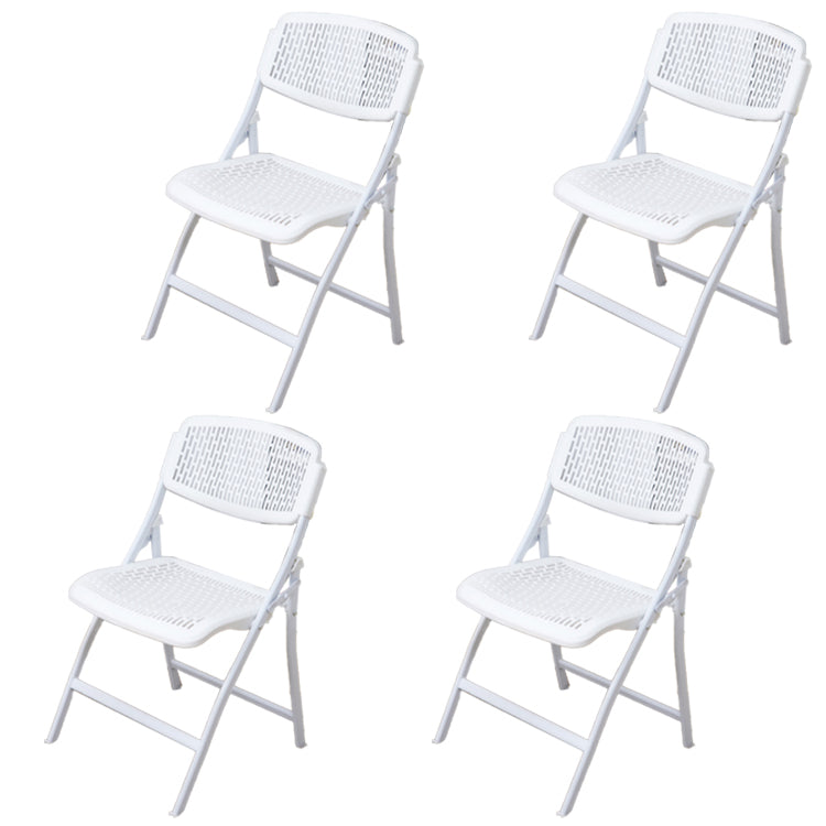 Modern Steel Frame Conference Chair Armless Plastic Back and Seat Chair