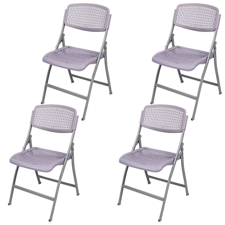 Modern Steel Frame Conference Chair Armless Plastic Back and Seat Chair