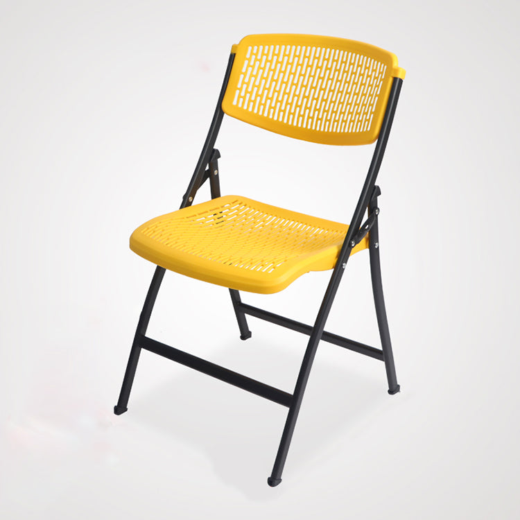 Modern Steel Frame Conference Chair Armless Plastic Back and Seat Chair