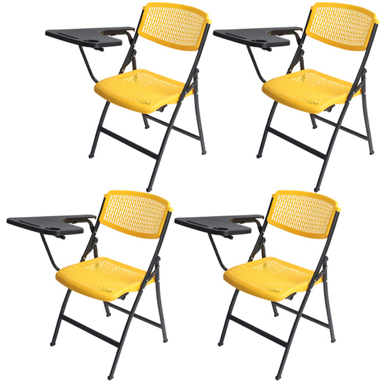 Modern Steel Frame Conference Chair Armless Plastic Back and Seat Chair