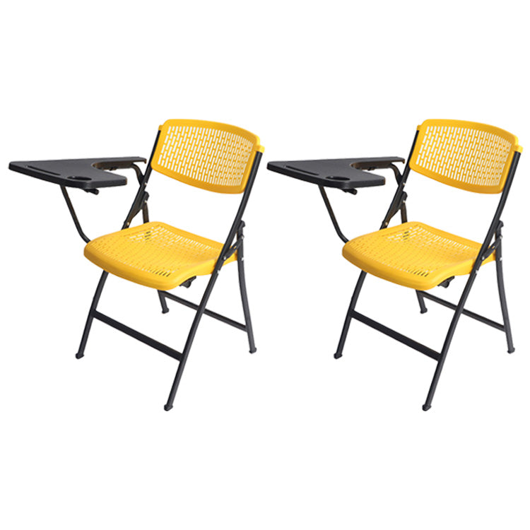 Modern Steel Frame Conference Chair Armless Plastic Back and Seat Chair