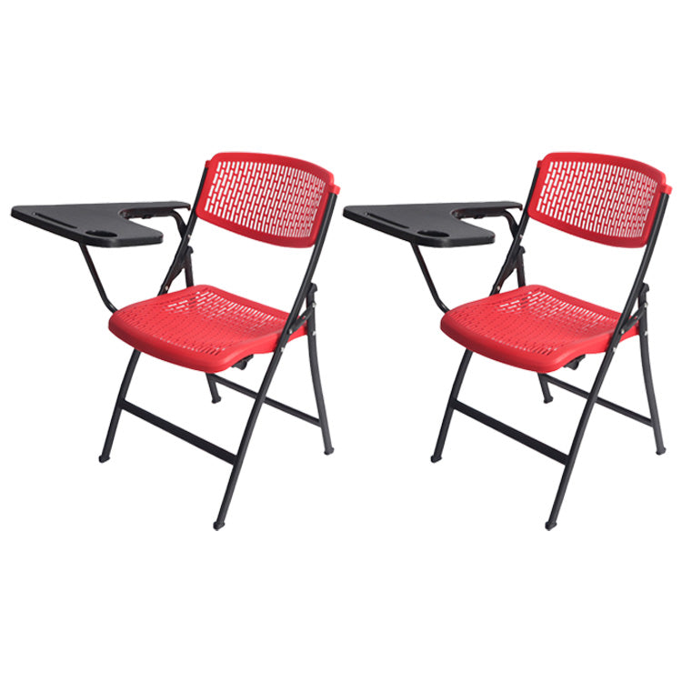 Modern Steel Frame Conference Chair Armless Plastic Back and Seat Chair