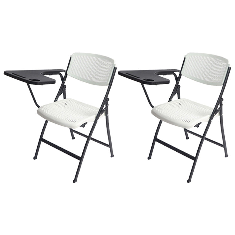 Modern Steel Frame Conference Chair Armless Plastic Back and Seat Chair