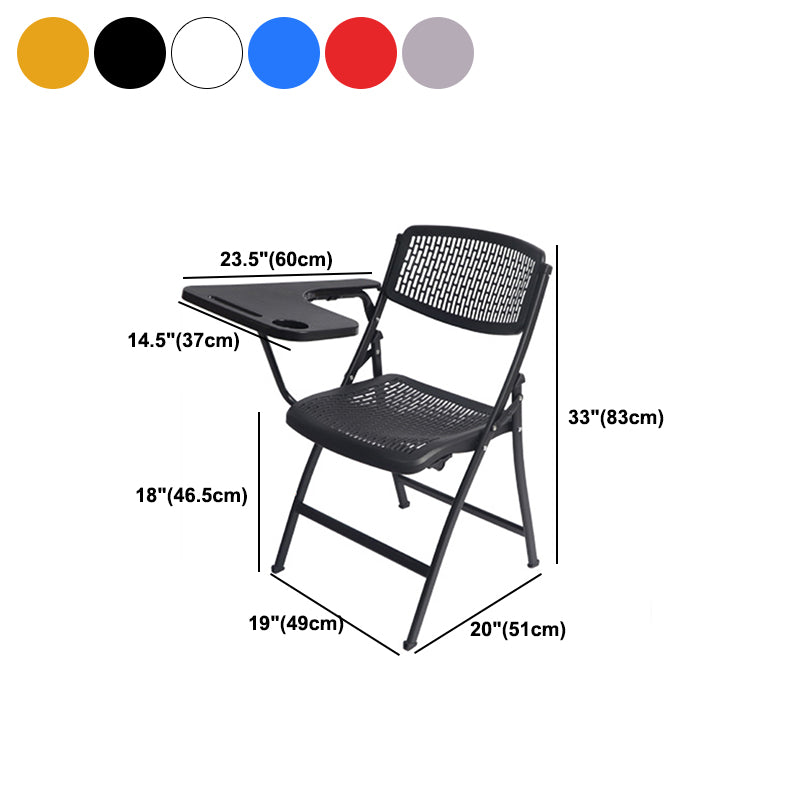 Modern Steel Frame Conference Chair Armless Plastic Back and Seat Chair