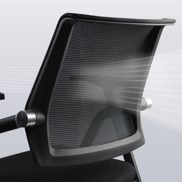 Mesh Mid Back Conference Chair Contemporary Ergonomic Fixed Arms Chair