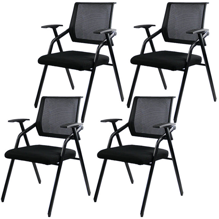 Mesh Mid Back Conference Chair Contemporary Ergonomic Fixed Arms Chair