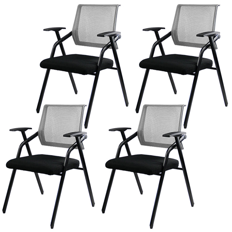 Mesh Mid Back Conference Chair Contemporary Ergonomic Fixed Arms Chair